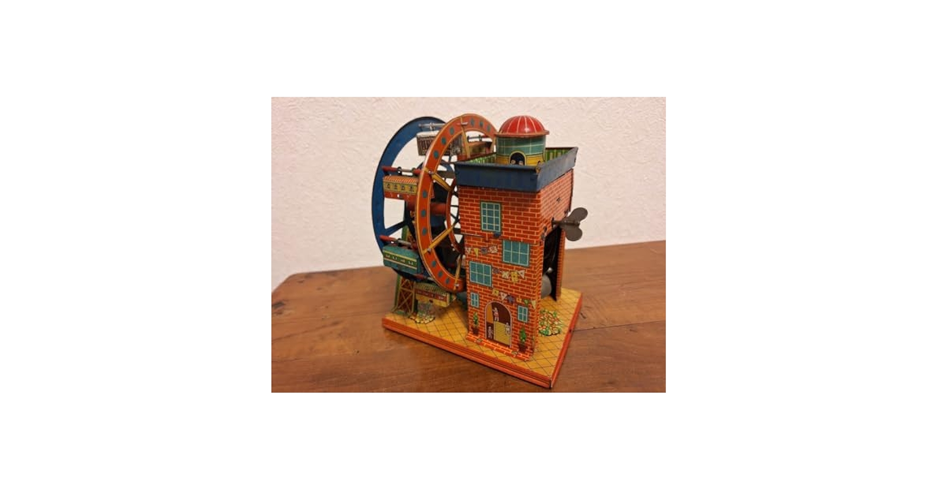 昭和レトロ ブリキ オモチャ Amazon.co.jp: 戦前 ブリキ おもちゃ 日本製(？) 観覧車 鍵付き